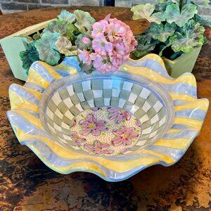 Retired MacKenzie-Childs Large Fluted Serving Bowl